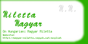 miletta magyar business card